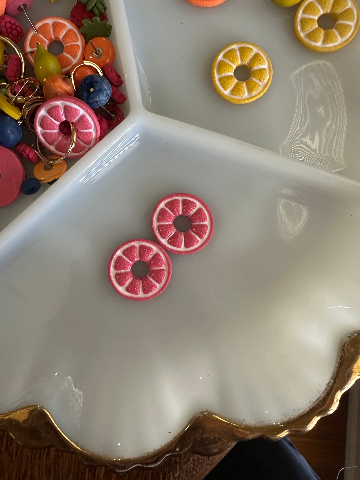 Grapefruit Slice Earring charm
