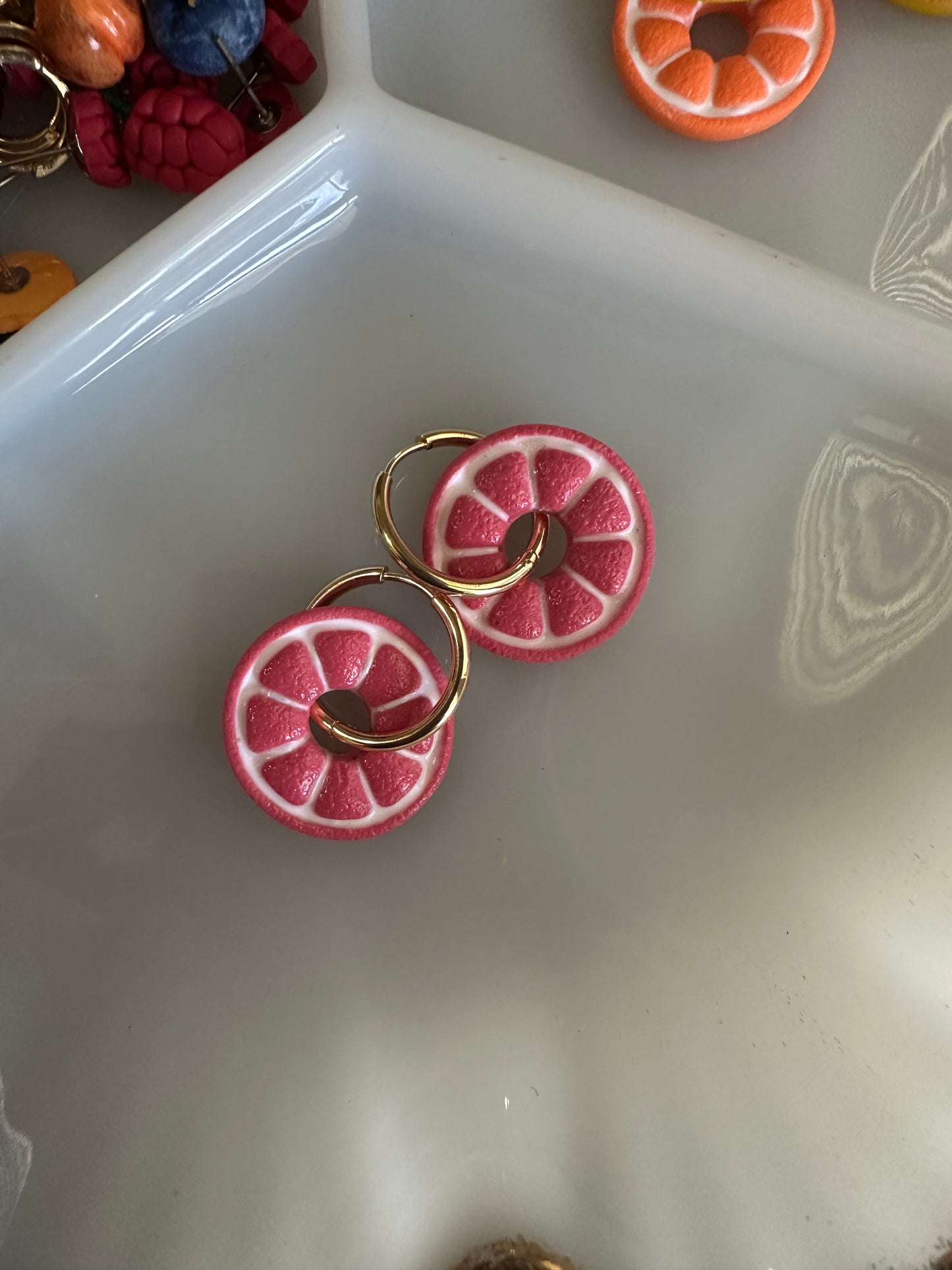Grapefruit Slice Earring charm