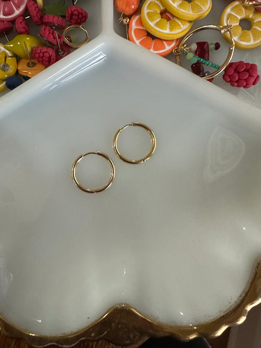 Gold Huggie Style Hoops