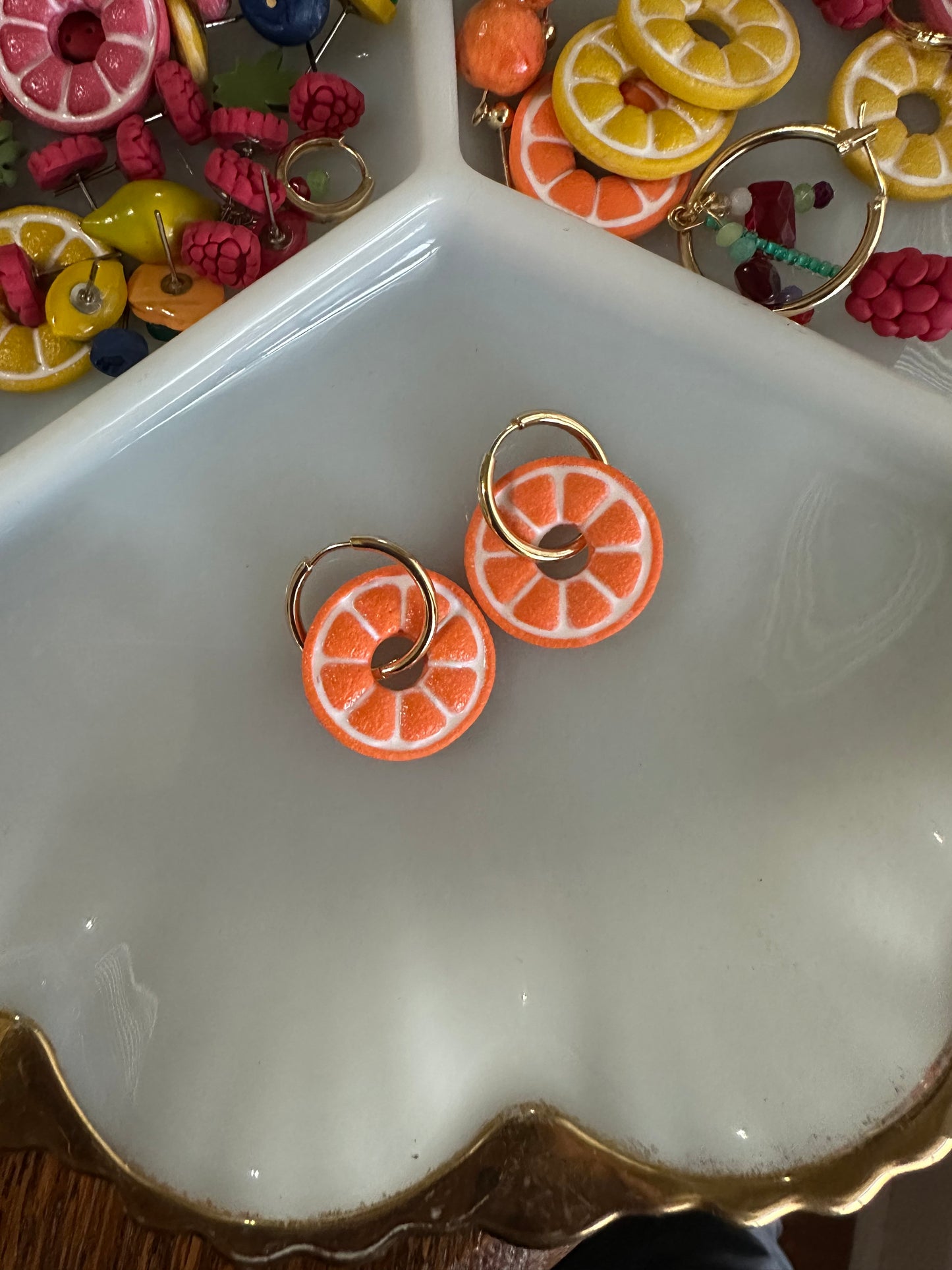 Orange Slice Earring Charm