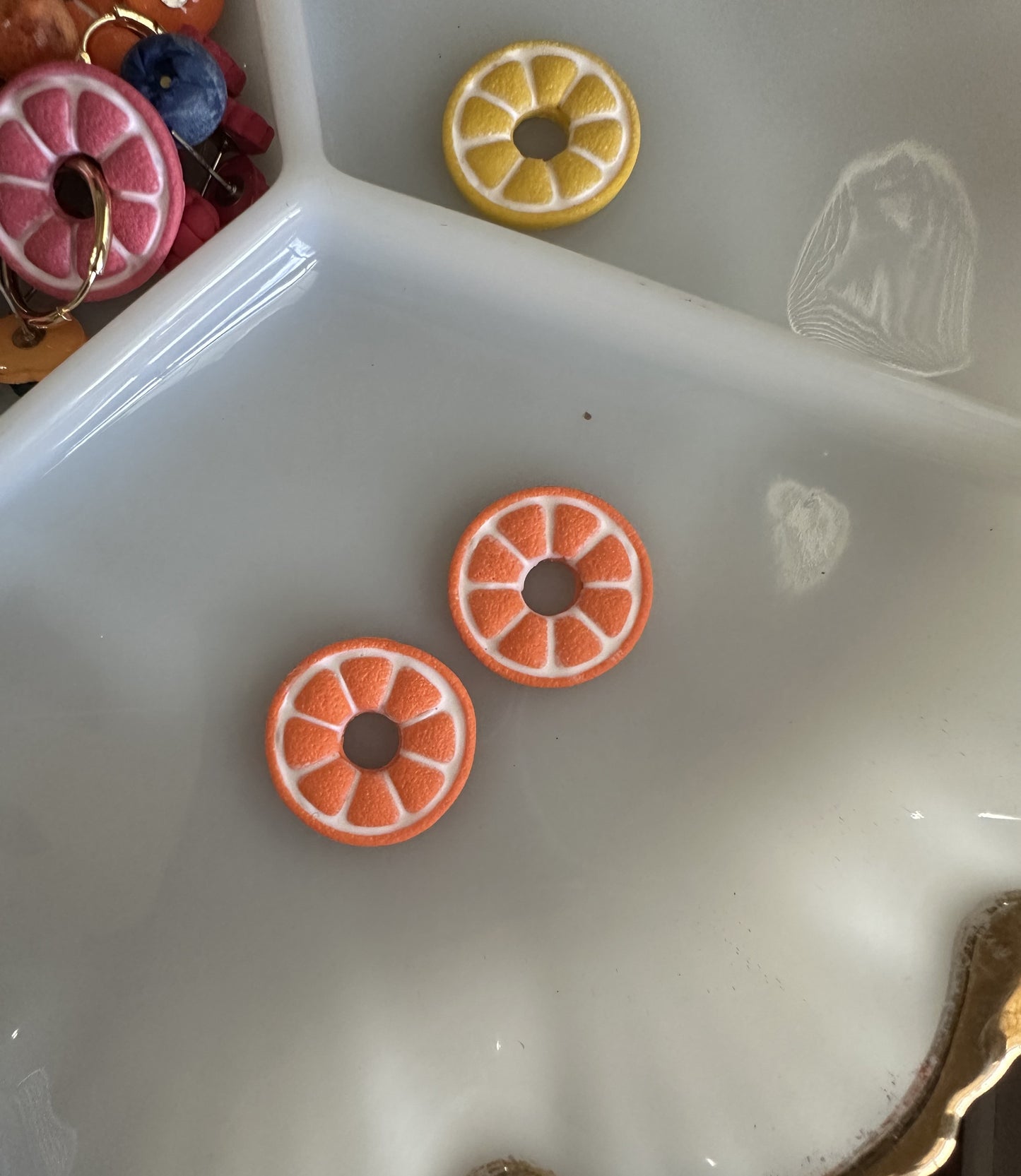 Orange Slice Earring Charm