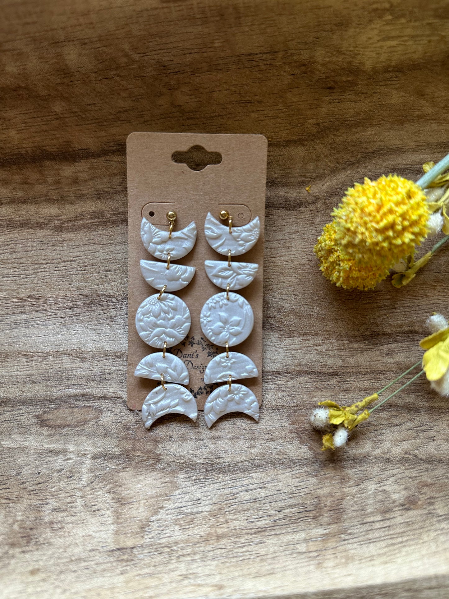 Floral Moon Phase Dangles