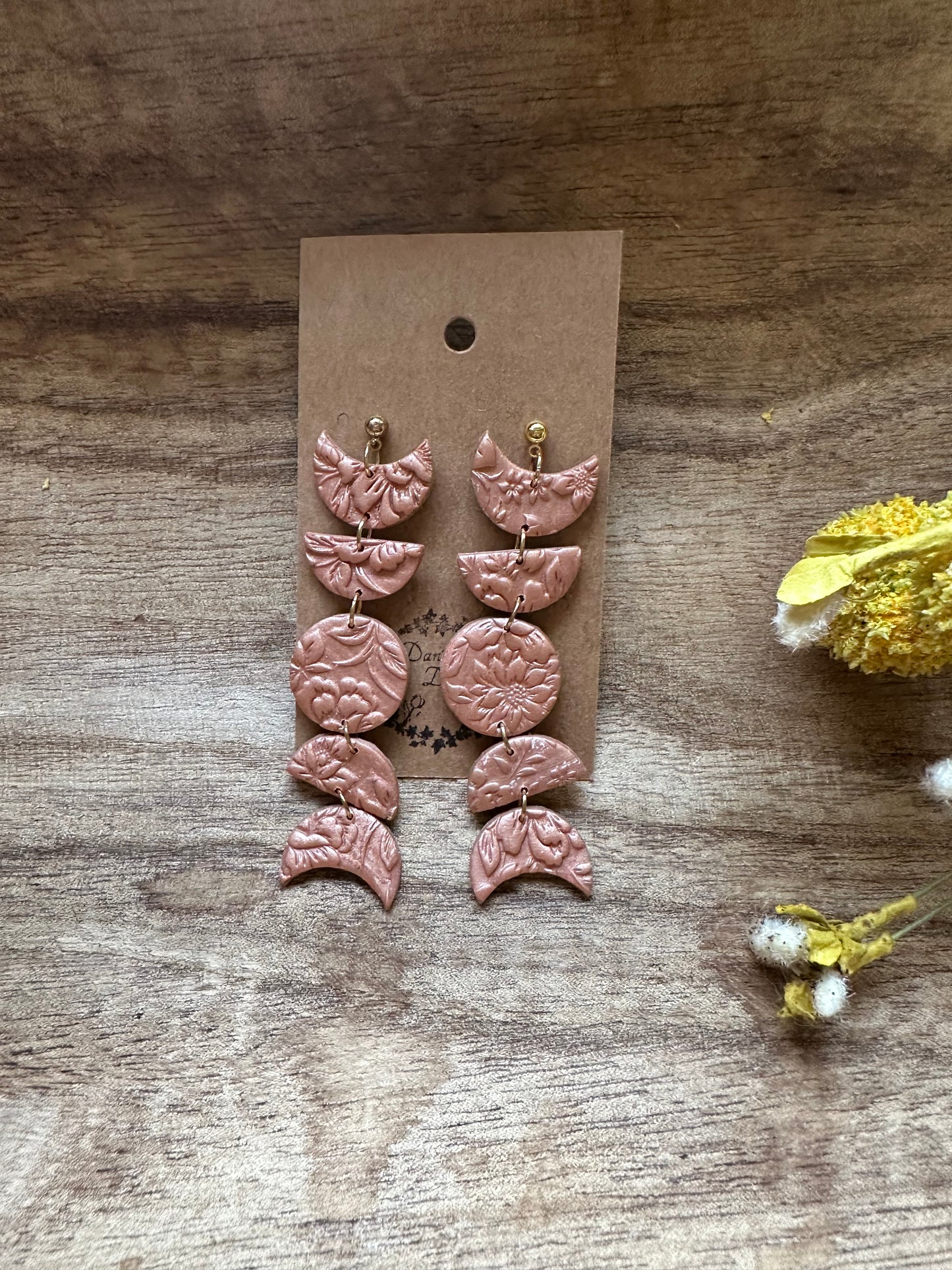Floral Moon Phase Dangles